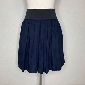 Necessary Object Navy Blue Wide Waist Skirt
